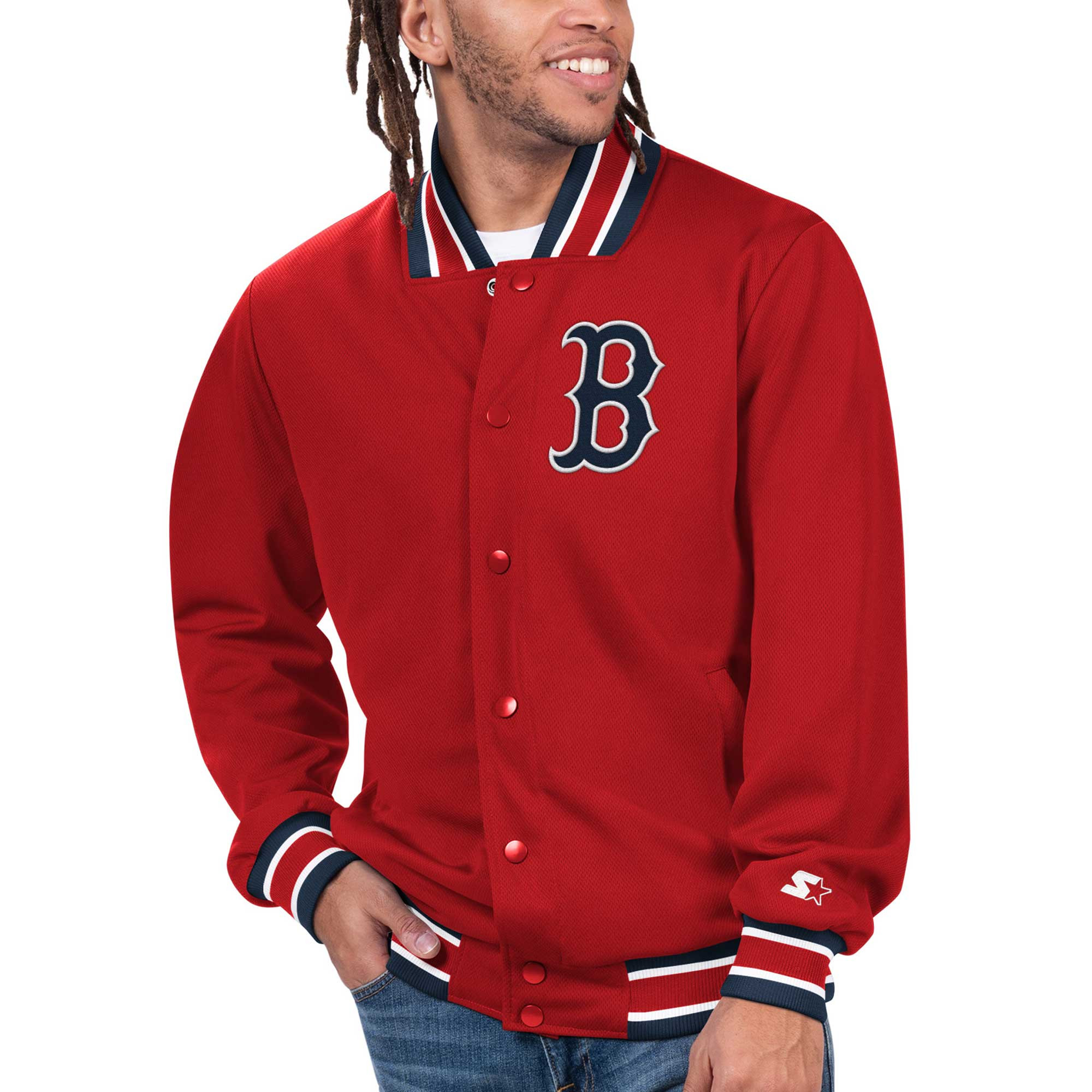 Men's Boston Red Sox Starter Red Secret Weapon Full-Snap Jacket | MLB Shop
