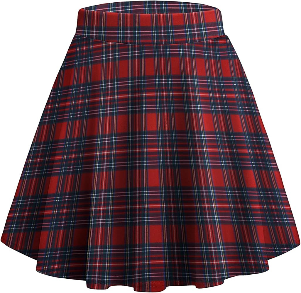 Zeagoo Women's Skirt Basic Mini Skater Skirt 2025 Fall Skirts Stretchable High Waist A-Line Dance... | Amazon (US)