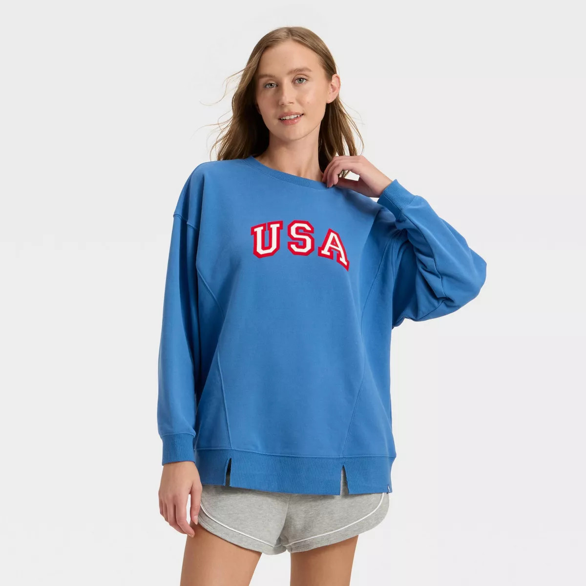 Women's 4th of July Graphic French Terry Oversized Crewneck Sweatshirt - JoyLab™ | Target