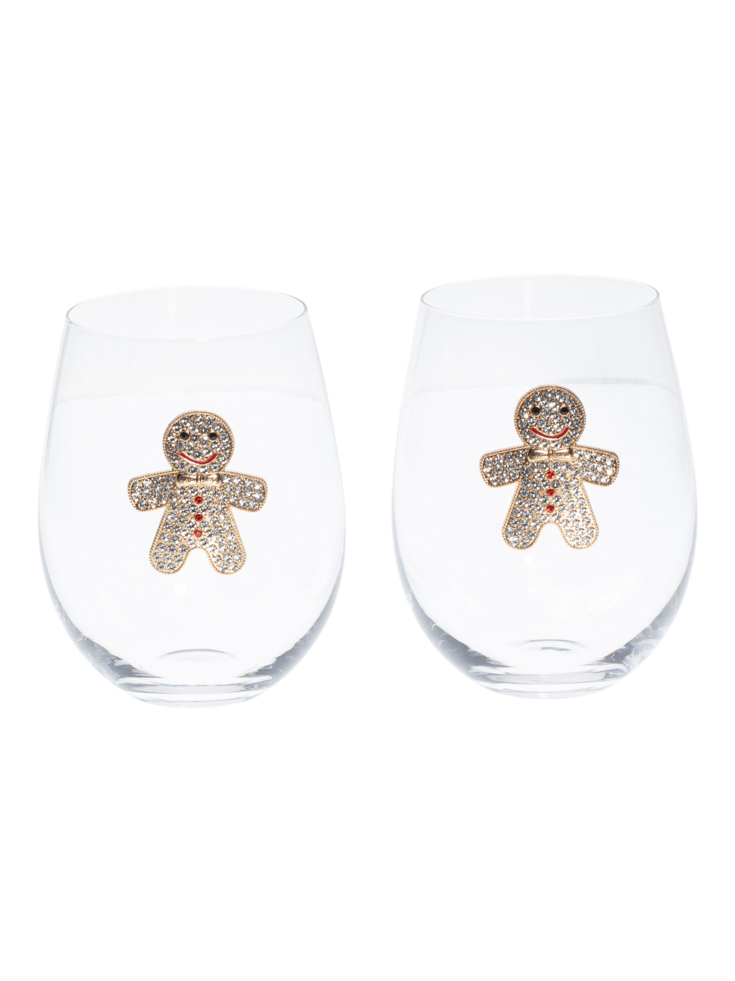 2pk Jeweled Gingerbread Stemless Glasses | TJ Maxx
