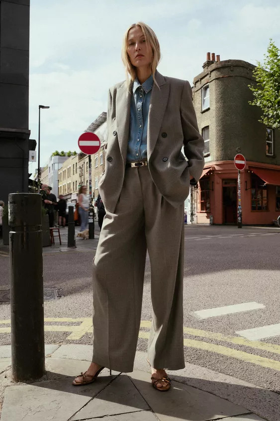 DOUBLE BREASTED BLAZER WITH SHOULDER PADS | Zara US