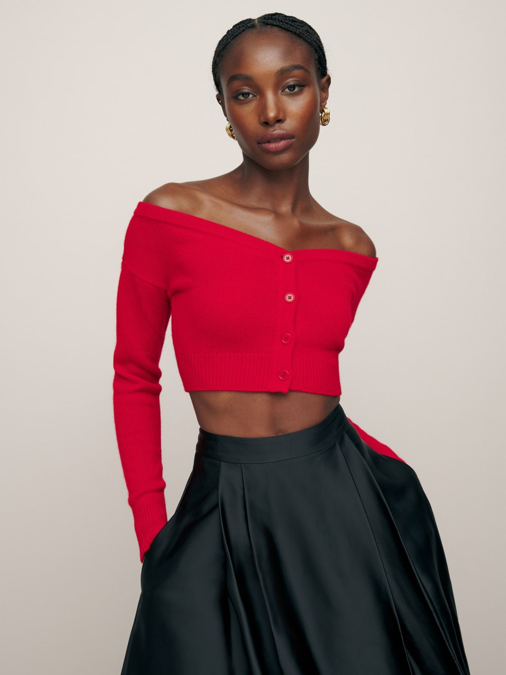 Millie Cashmere Off The Shoulder Cardigan | Reformation (Global)