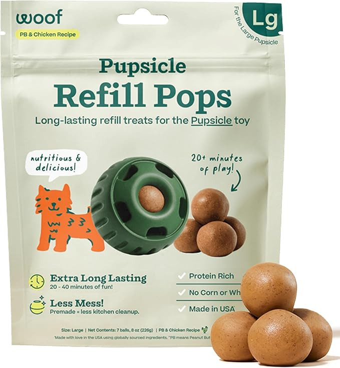 WOOF Pupsicle Refill Pops, Delicious Long Lasting Dog Treats, Refills for The Pupsicle, Pre-Made ... | Amazon (US)
