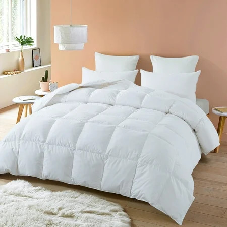 WhatsBedding Essentails Duvet Insert Cotton White Goose Duck Feather and Down Comforter Solid Kin... | Walmart (US)