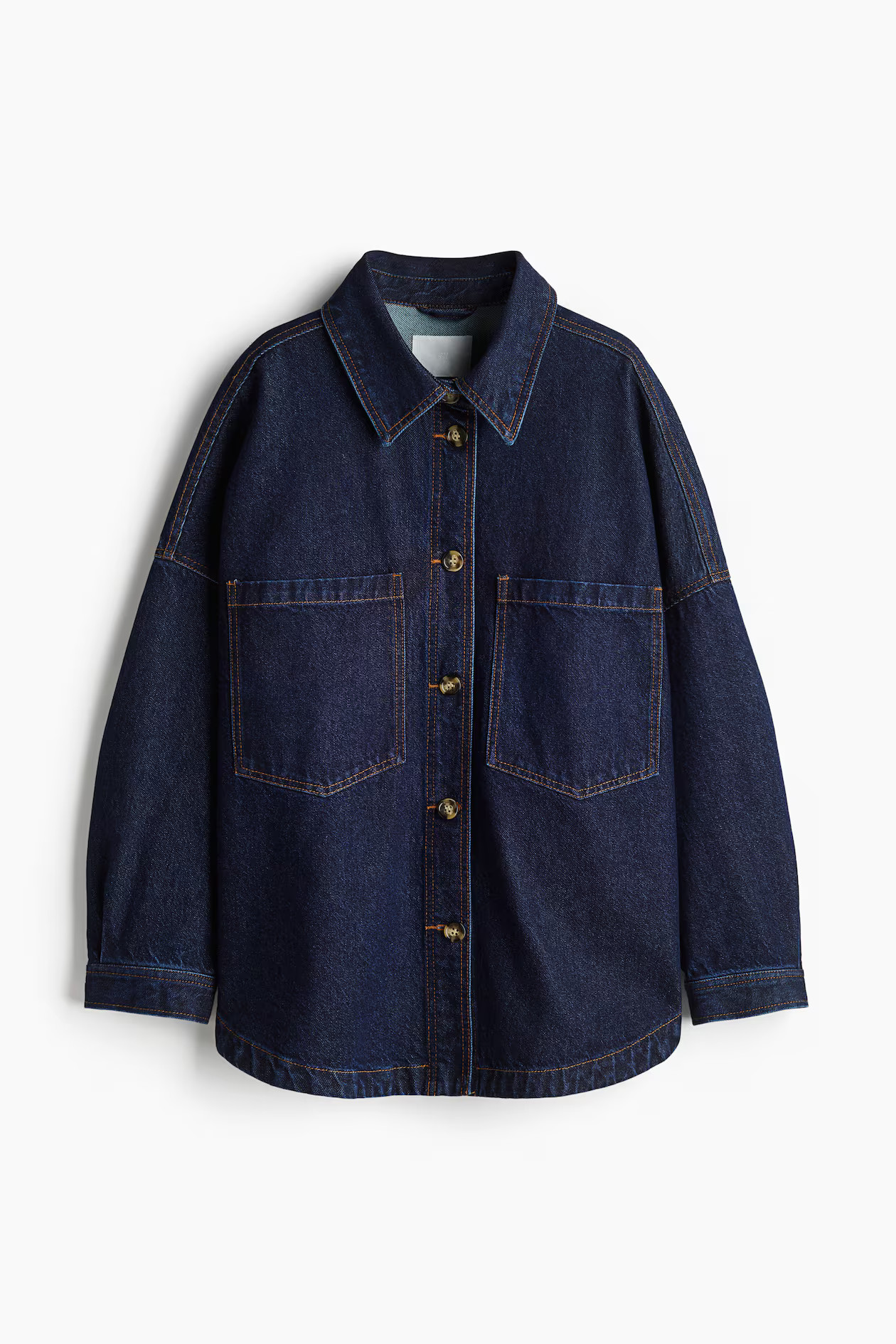Shacket in Loose Fit - Dunkles Denimblau - Ladies | H&M AT | H&M (DE, AT, CH, NL, FI)