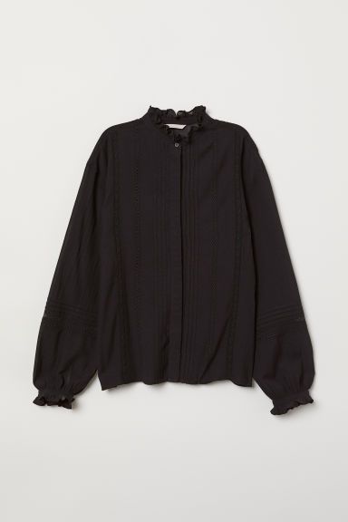 H & M - Blouse with Pin-tucks - Black | H&M (US + CA)