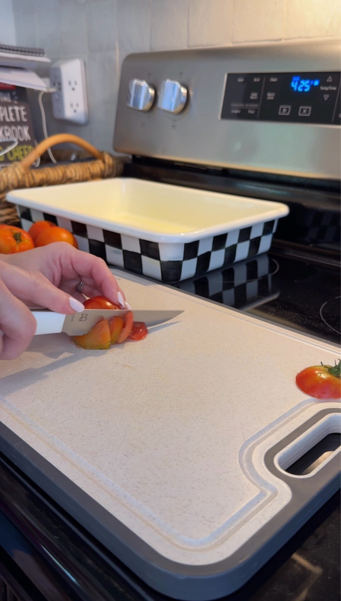 Healthier cutting board - has an $11 off coupon box today! 

Double sided 
Titanium side for meats 
Wheat straw side for fruits and veggies 
Easy to clean (hand wash)
No damage to knives 
Antibacterial 
Anti-mildew 


#LTKHome #LTKGiftGuide #LTKFindsUnder50