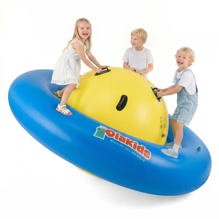 OLAKIDS 8FT Inflatable Dome Rocker Bouncer, Outdoor Kids Giant Roll and Play Seesaw Rocker with 6... | Walmart (US)