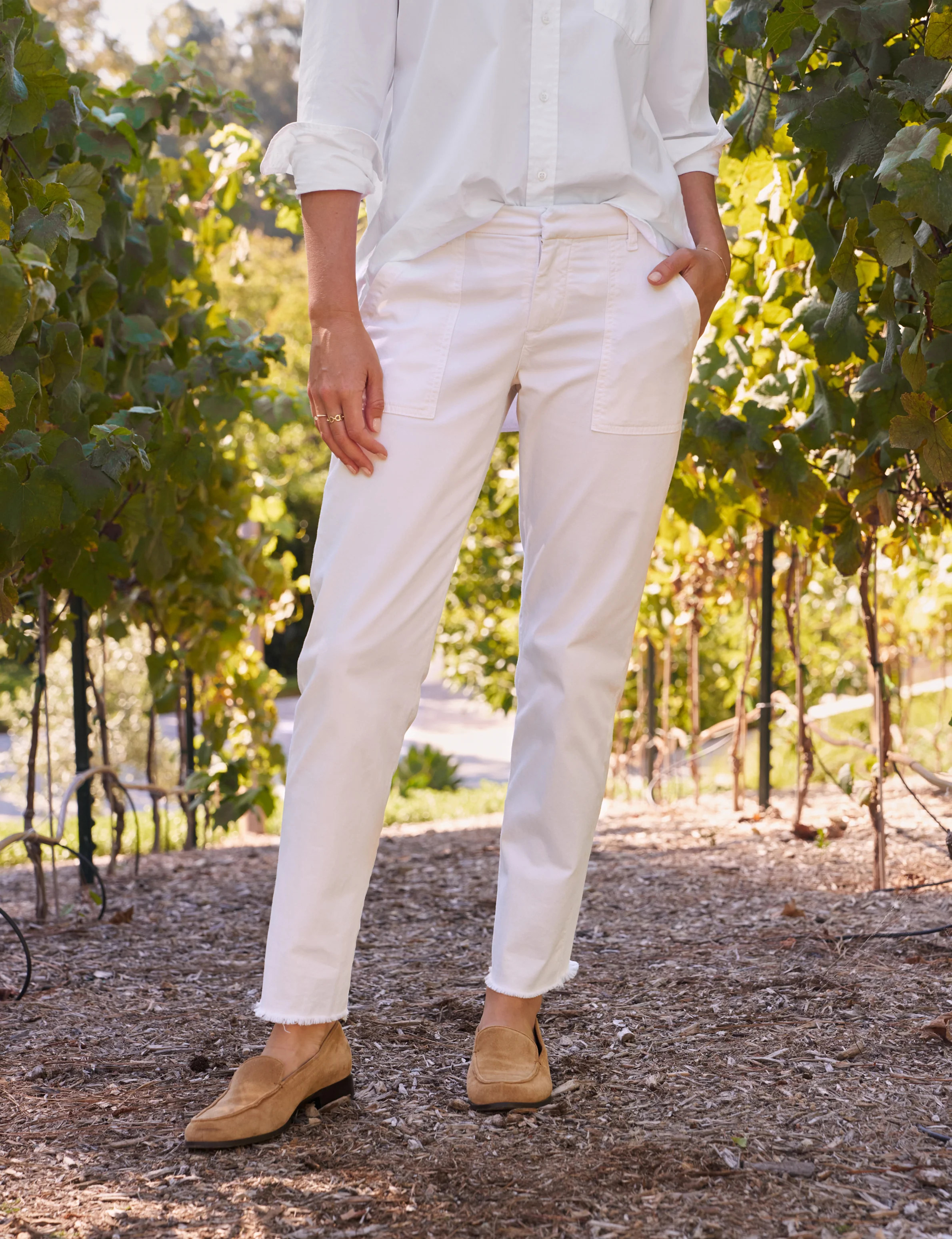 BLACKROCK Chalk, Italian Peached Twill | Frank & Eileen