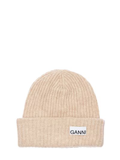 GANNI - Recycled wool blend knit beanie - Brazilian Sand | Luisaviaroma | Luisaviaroma