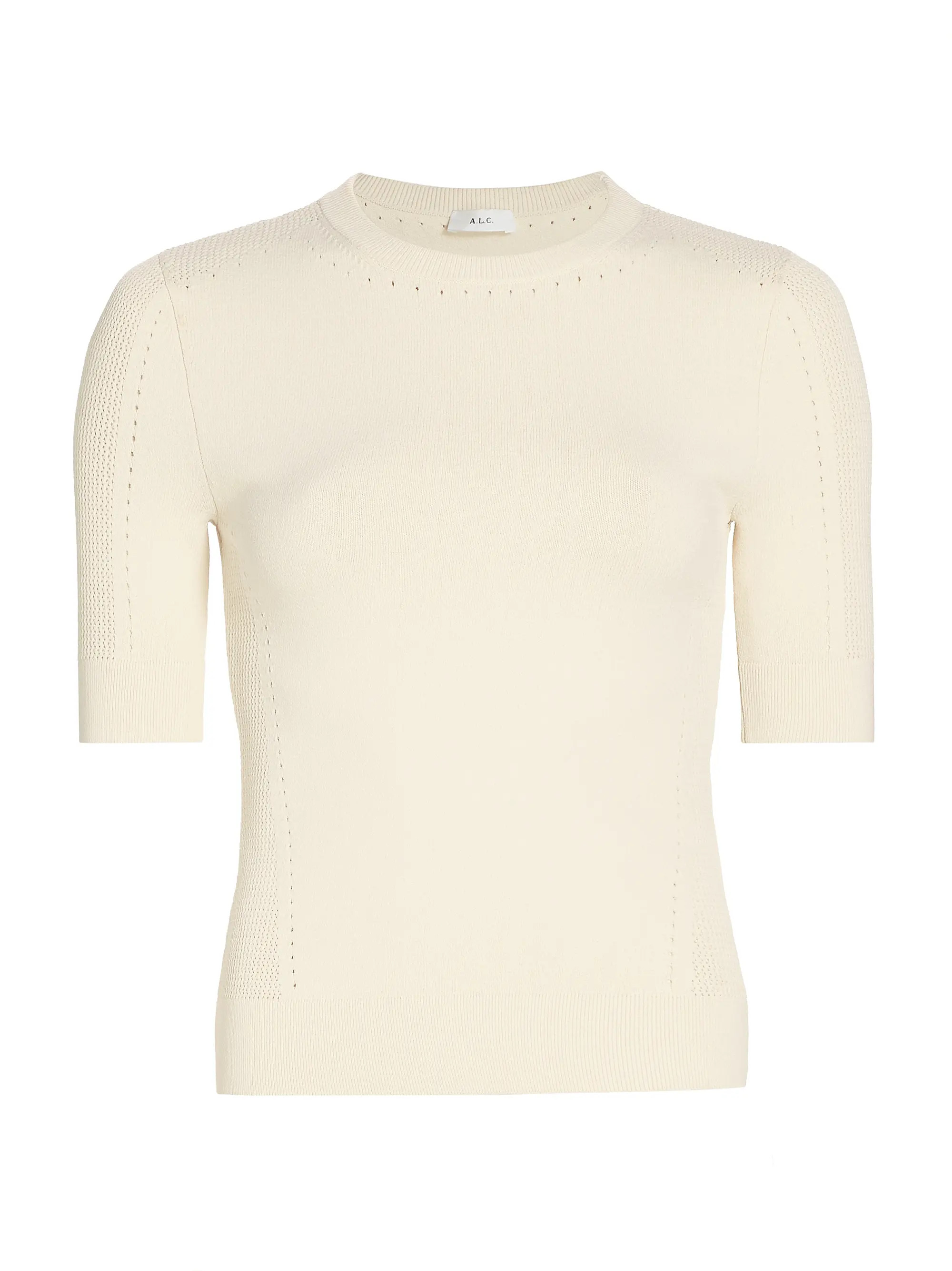Shop A.L.C. Nash Pointelle Knit Top | Saks Fifth Avenue | Saks Fifth Avenue
