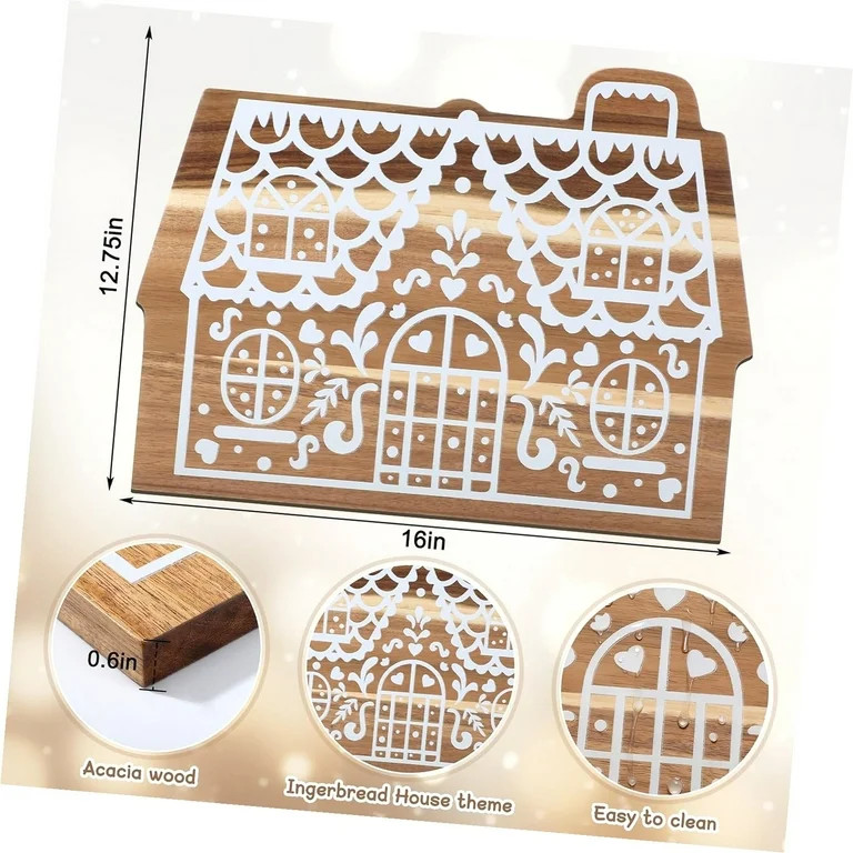 Hyjoy Christmas Gingerbread House Wood Charcuterie 16 12.75 Inches Wooden Serving Platter Tray fo... | Walmart (US)