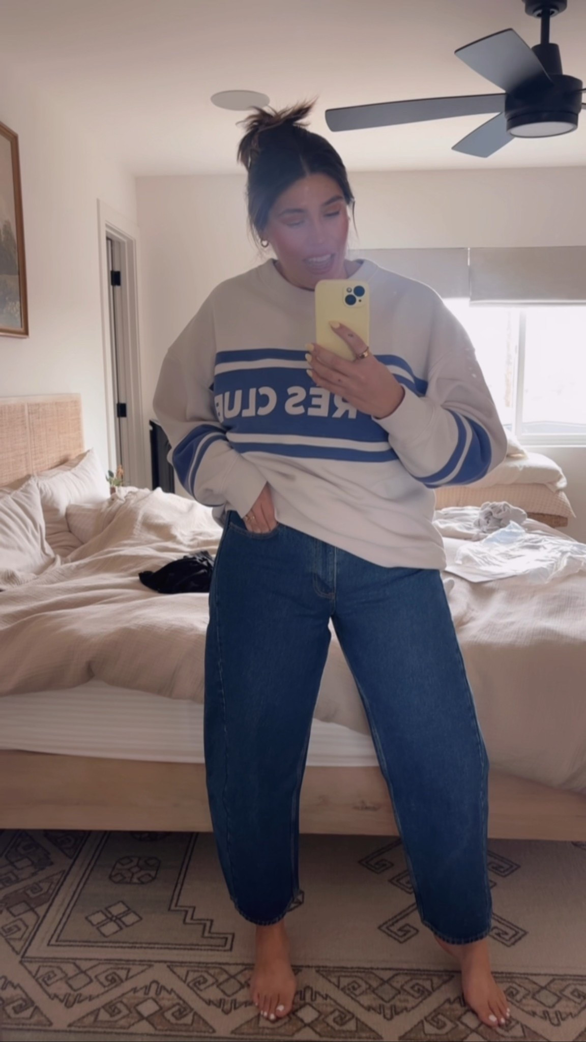 My fave barrel jeans in a different color! One thing about me is that if I find something I love, i will buy it in all the colors lol. Obsessed and Abercrombie is doing 20% off in the app with code ‘extra20’! 

#LTKSaleAlert #LTKStyleTip