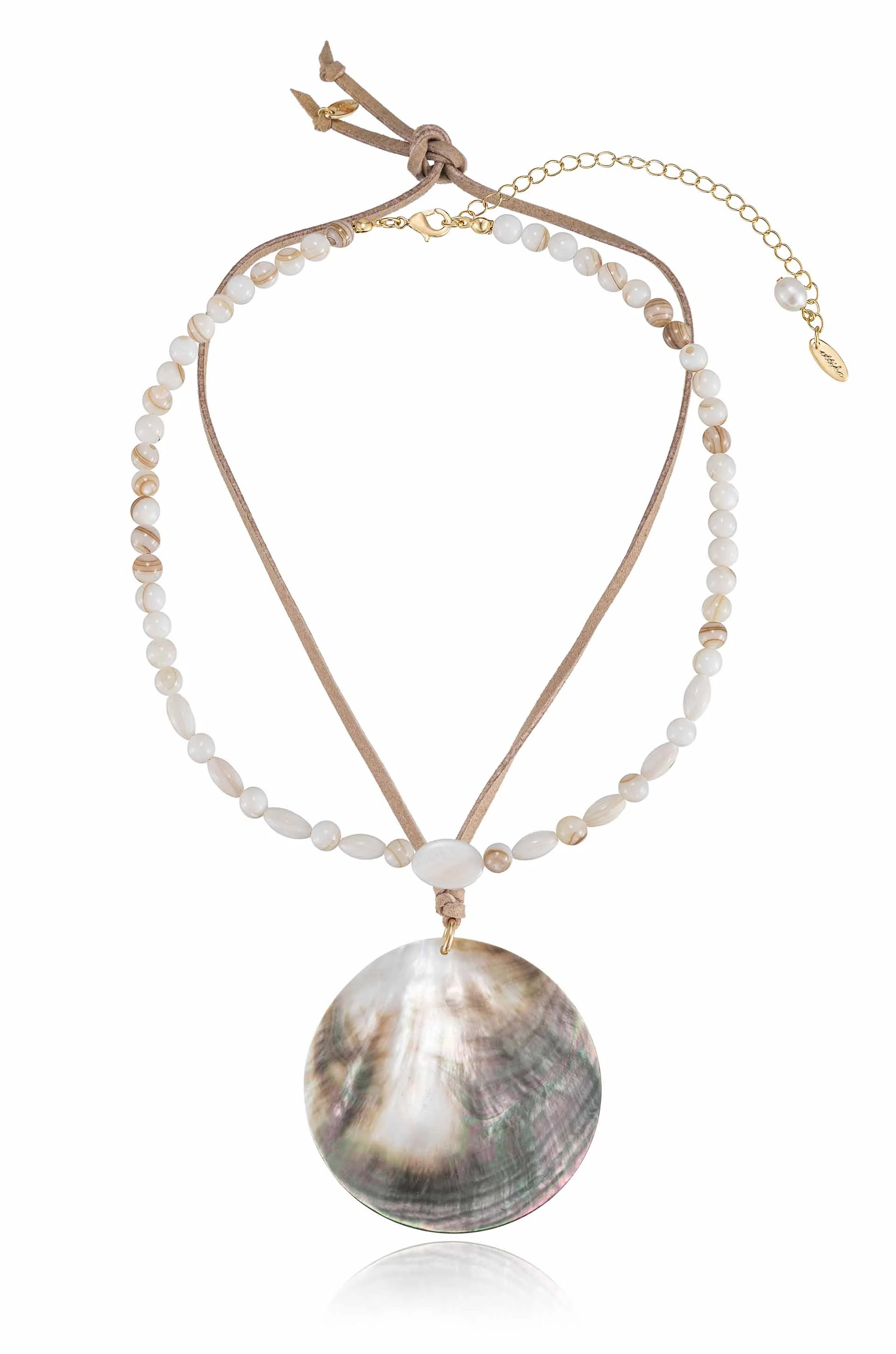Opalescent Shell and 18k Gold Plated Necklace Set | Ettika