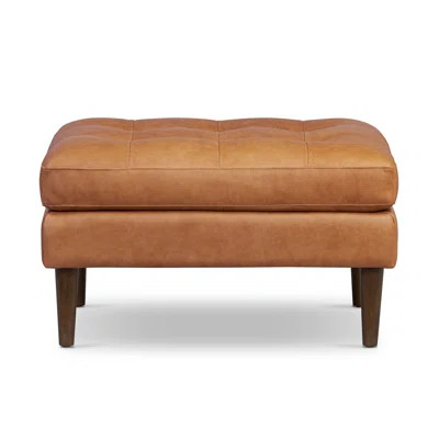 Napa Full Grain Genuine Italian Leather Ottoman | Wayfair North America