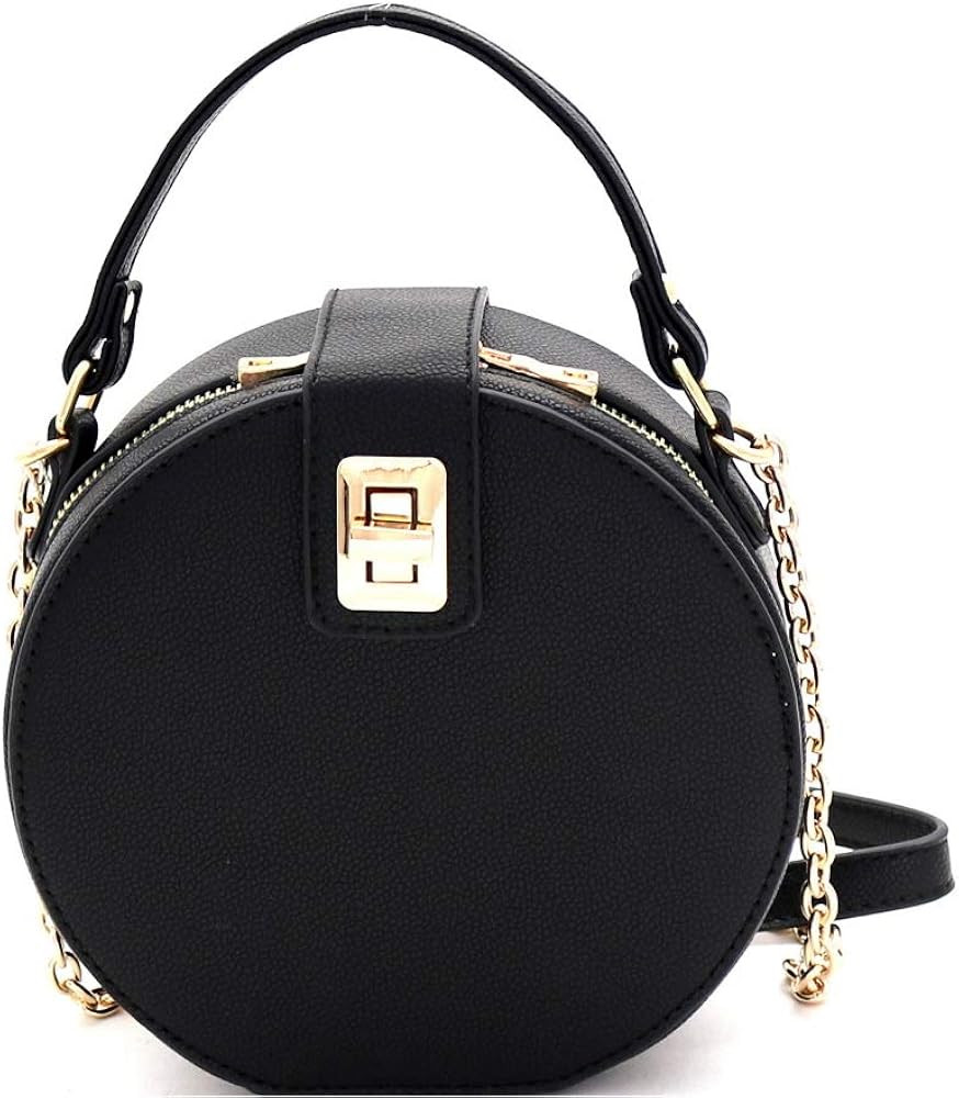 Medium Top-Handle Bow Quilted Neon Checker Vegan Leather Round Satchel Crossbody | Amazon (US)