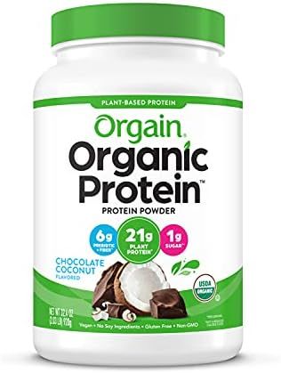 Orgain Organic Plant Based Protein Powder, Chocolate Coconut - Vegan, Low Net Carbs, Non Dairy, G... | Amazon (US)