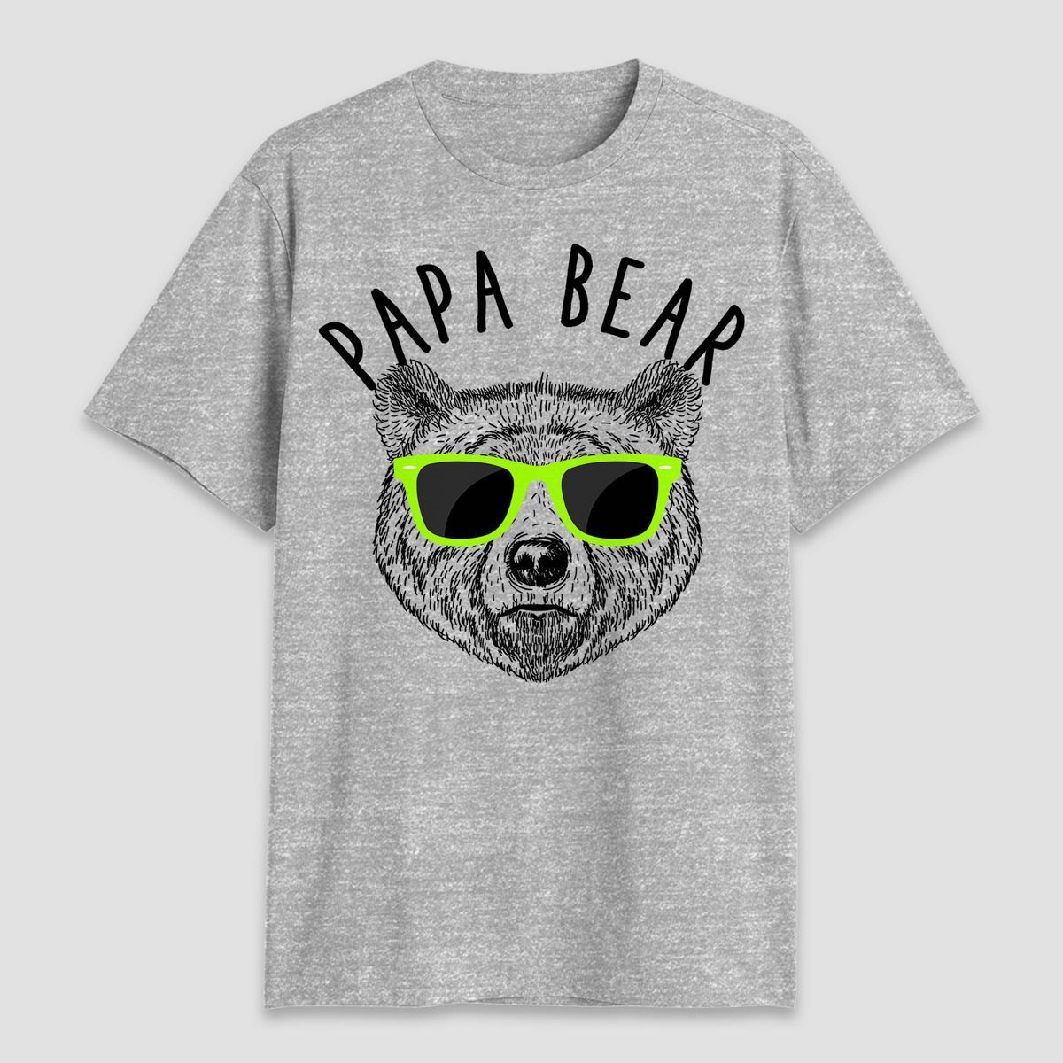 Men's Papa Bear Short Sleeve T-Shirt - Heathered Gray | Target