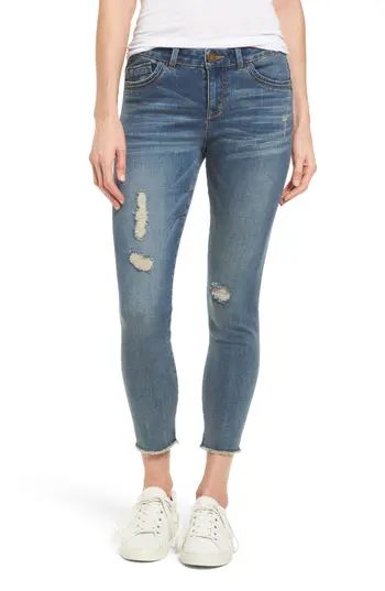 Women's Wit & Wisdom Ripped Seamless Ankle Jeans, Size 0 - Blue | Nordstrom