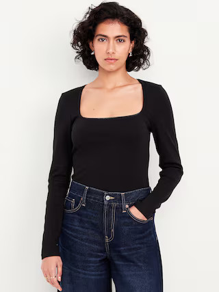 Long-Sleeve Square-Neck Top | Old Navy (US)