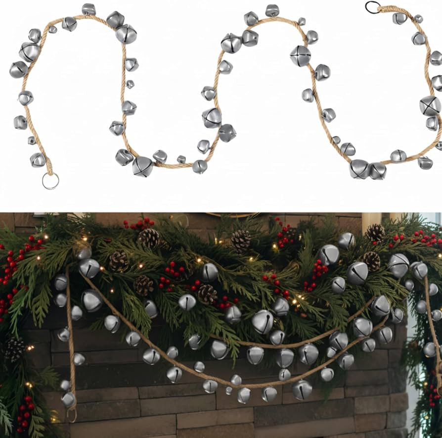 Yinder 6 ft Vintage Christmas Bell Garland for Tree Hanging Jingle Bell Garland on String Christm... | Amazon (US)