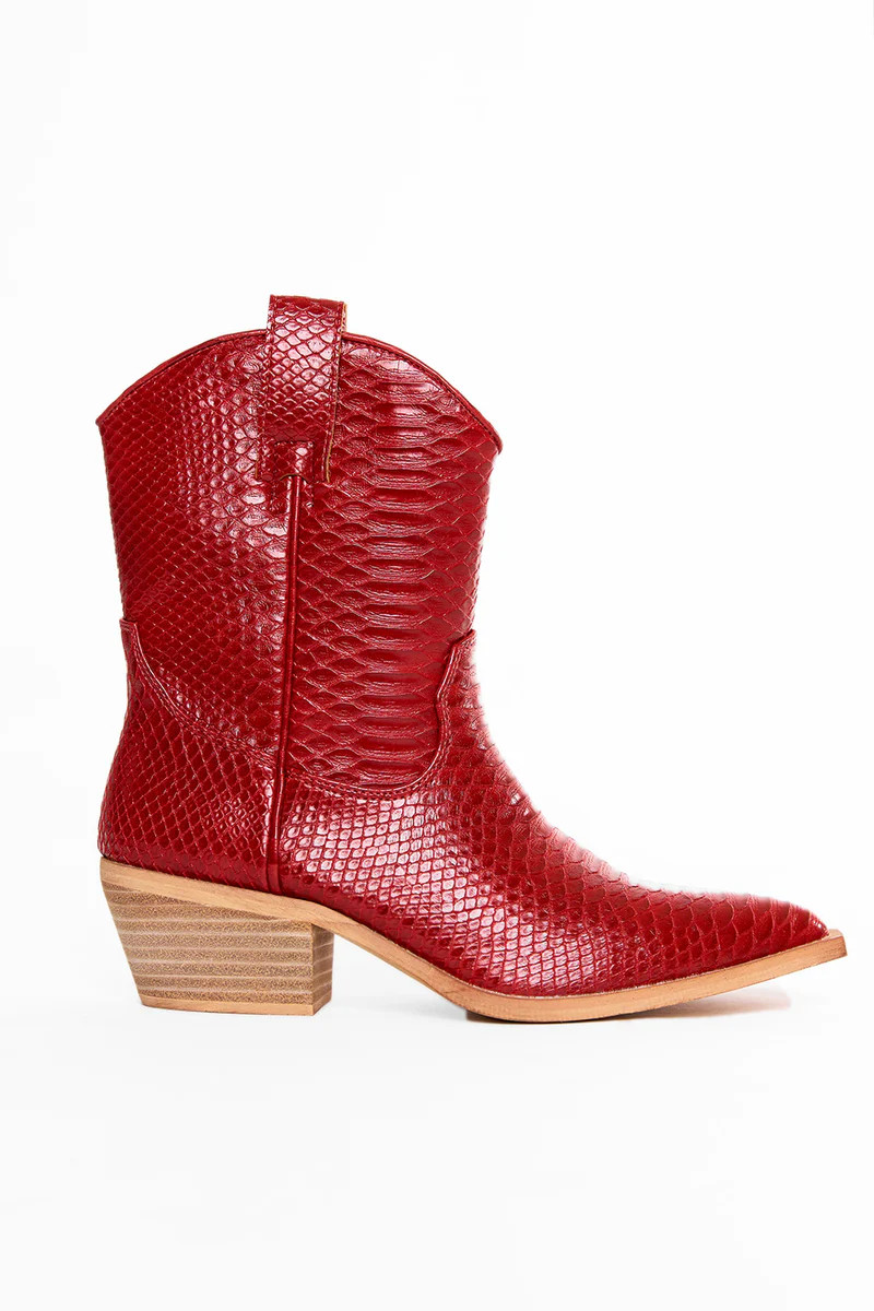 BuddyLove X Shushop | Zou Zou Booties | Dark Red Snake | BuddyLove