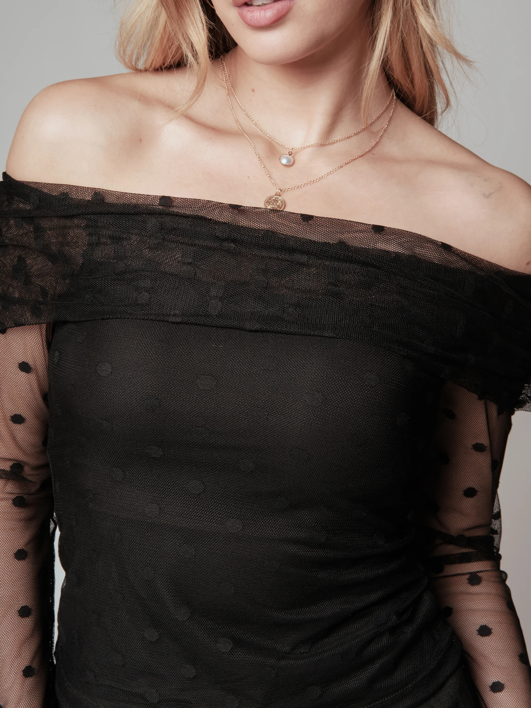 Mesh Fold Over Long Sleeve | Klassy