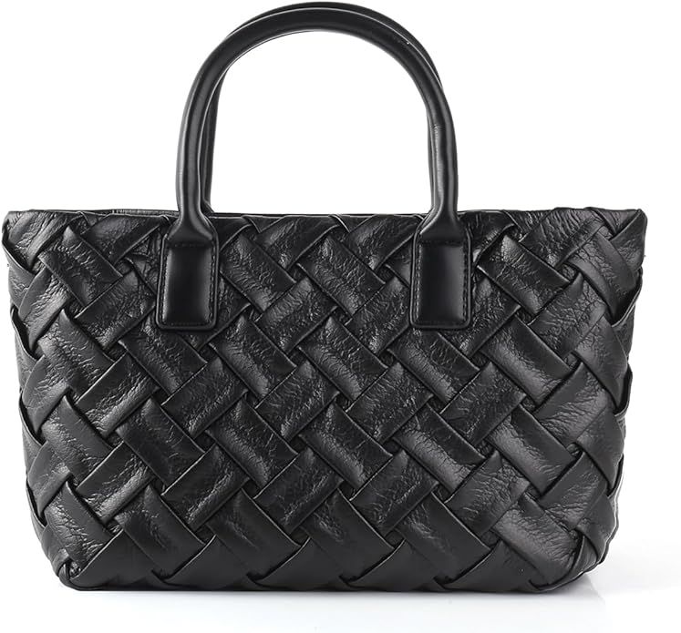 Woven Tote Bag for Women - Fashion Weave Leather Small Purse for Travel, Shopping, and Everyday | Amazon (US)