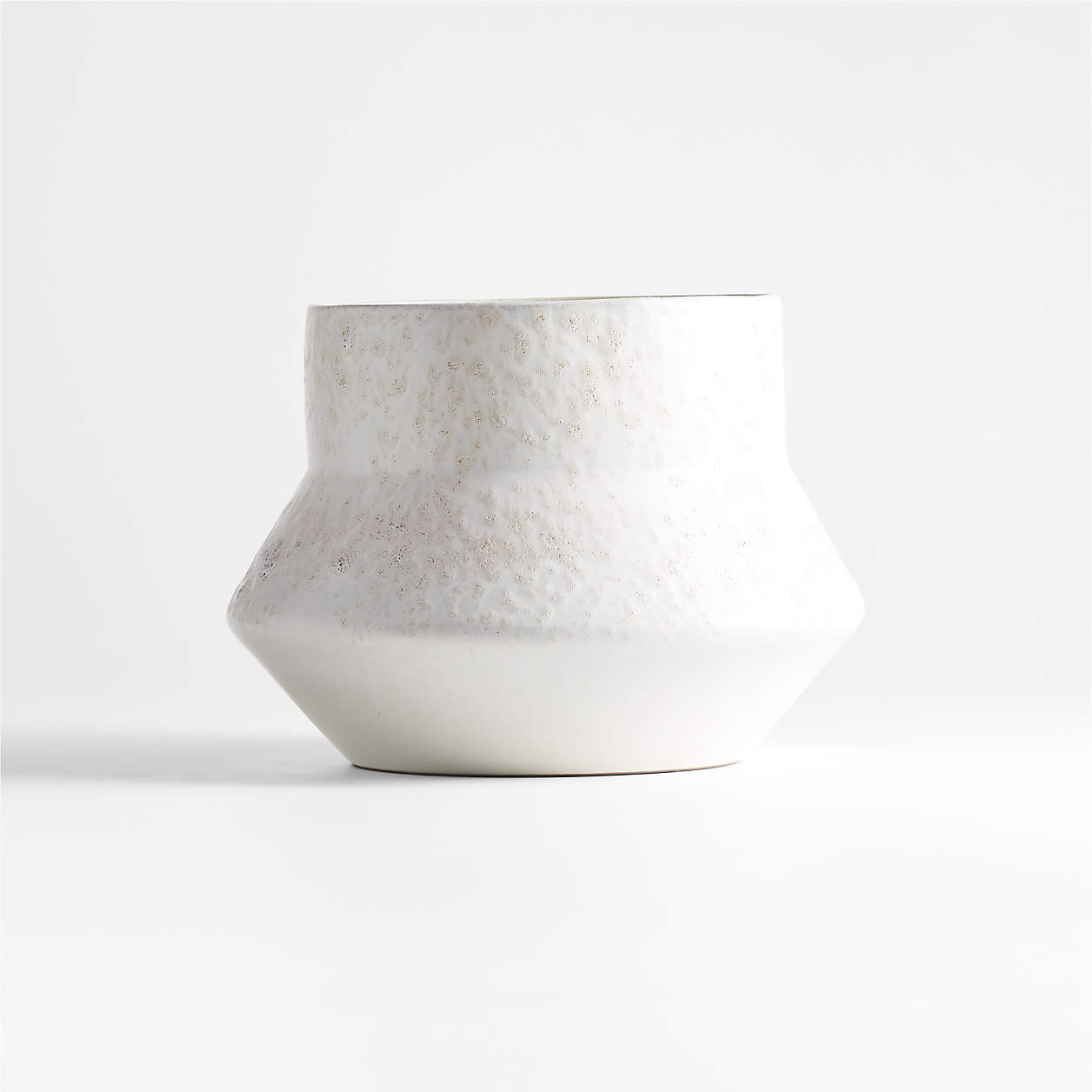Nikko Mini Off White Ceramic Planter 8" + Reviews | Crate & Barrel | Crate & Barrel