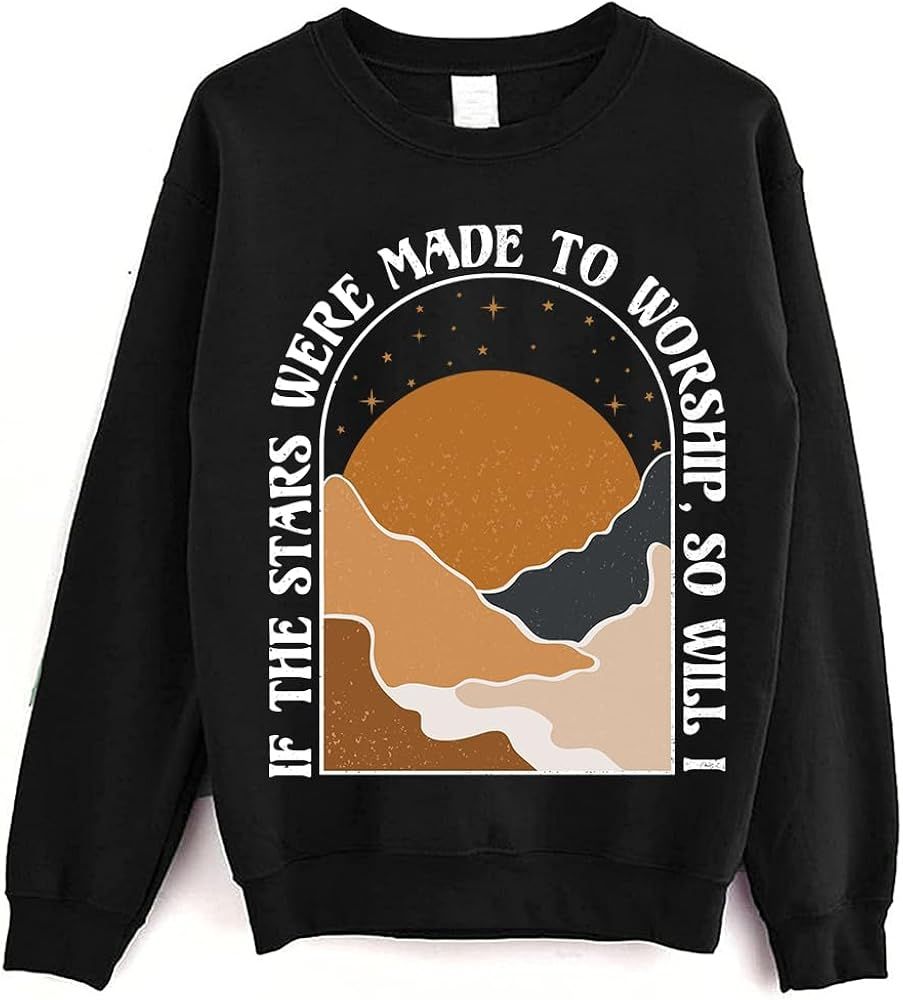 Lucky Shop Christian Sweatshirt If The Stars Were Made To Worship Christian Sweater So Will I | Amazon (US)