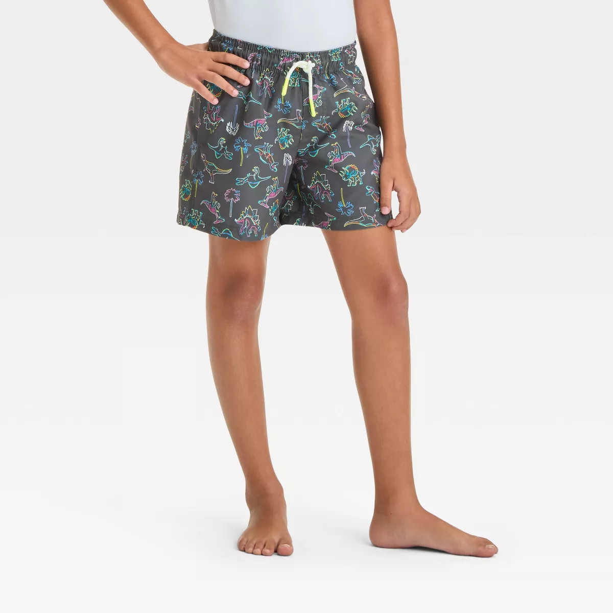Boys' Dinosaur And Palm Tree Printed Swim Shorts - Cat & Jack™ Black M | Target