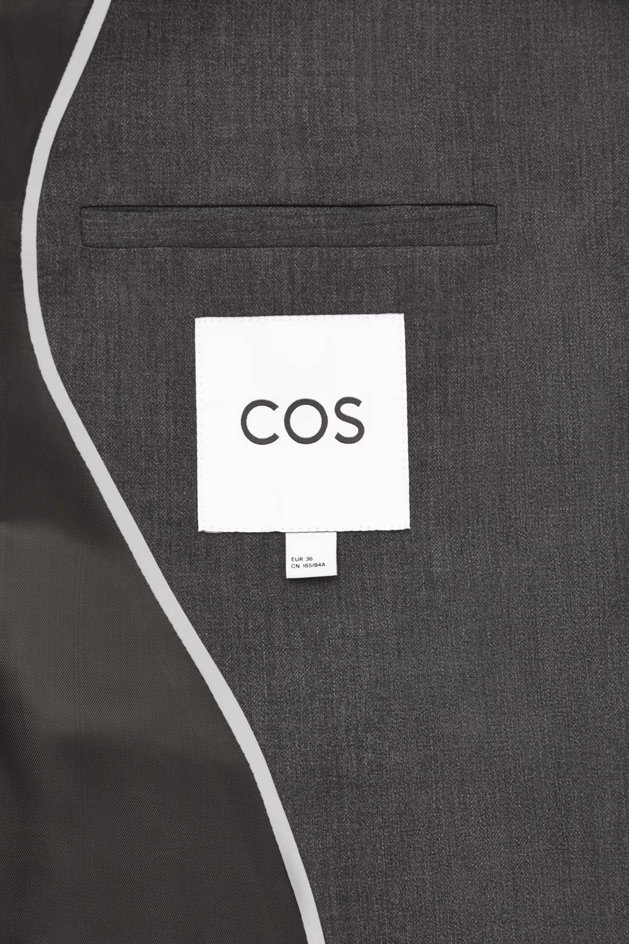 BLAZER DOUBLE BOUTONNAGE LAINE - GRIS FONCÉ | COS FR | COS (EU)