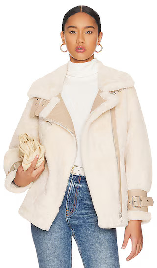 Faux Fur Jacket in Ivory | Revolve Clothing (Global)