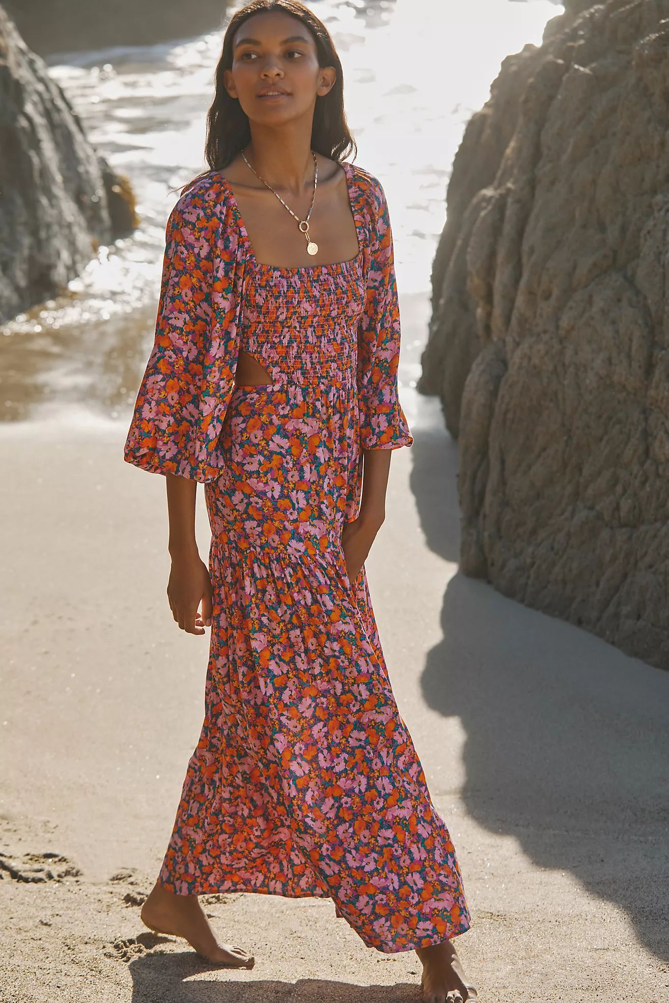 LSPACE Heidi Long-Sleeve Cutout Maxi Dress | Anthropologie (US)