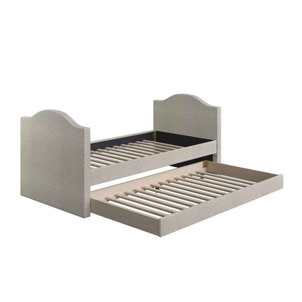 Twin Maddie Linen Upholstered Daybed with Trundle Ivory - Eco Dream | Target