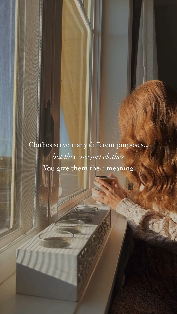 Clothes don’t make us feel.

It’s what we think about them that does.

What are you thinking about what you’re wearing today?

Whatever you are thinking is creating how you feel in your outfit, not the clothes.

Because someone else in the same outfit most likely would feel differently.

Be aware of what you think about your clothes, and it will show you why you are feeling the way you do in them.

This is something that is in your control, that if you want to, you can change.

Be aware, be open, and be honest with yourself.