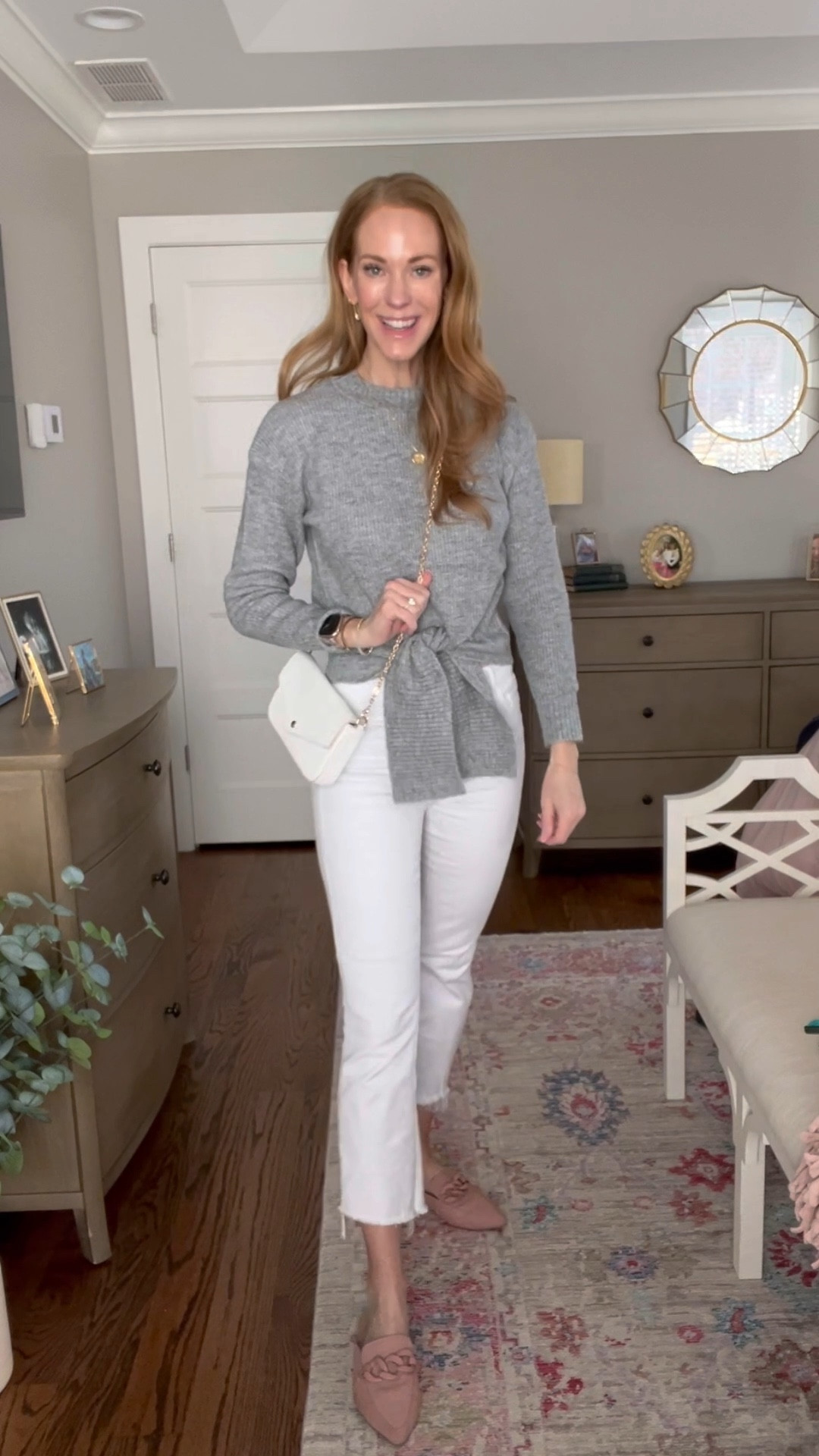 Casual spring transition outfit! You don’t have to wait until after Memorial Day to wear white 🤍
These Mother jeans are my favorite pair of white denim and this Amazon sweater is so cute and the perfect weight for the winter to spring transition! 

#LTKover40 #LTKVideo #LTKstyletip