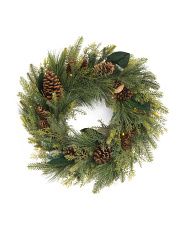 26in Pinecone Pine Cedar Wreath With Led Lights | Home | T.J.Maxx | TJ Maxx