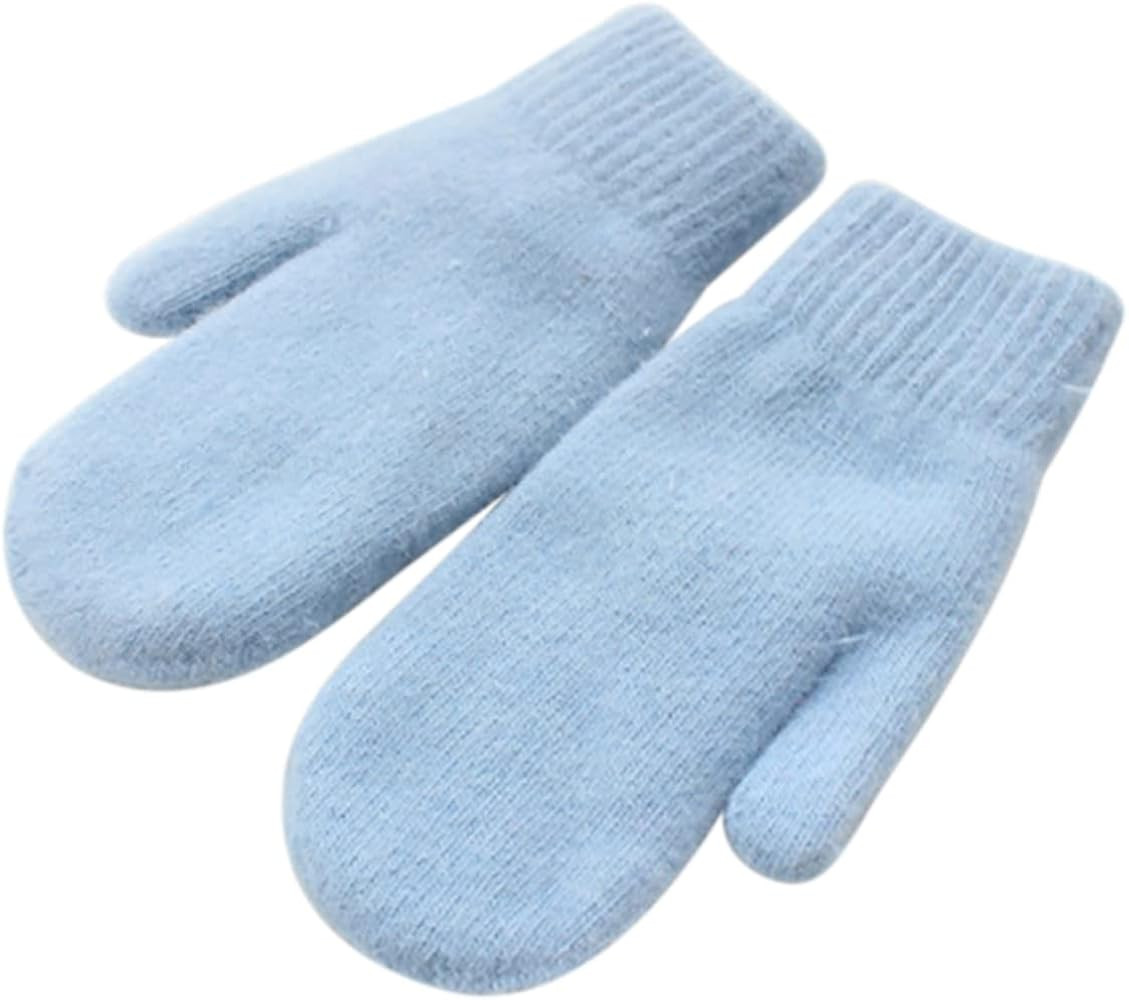 Knit Mittens for Women Warm Winter Fleece Lined Mittens Women‘s Gloves for Cold Weather | Amazon (US)