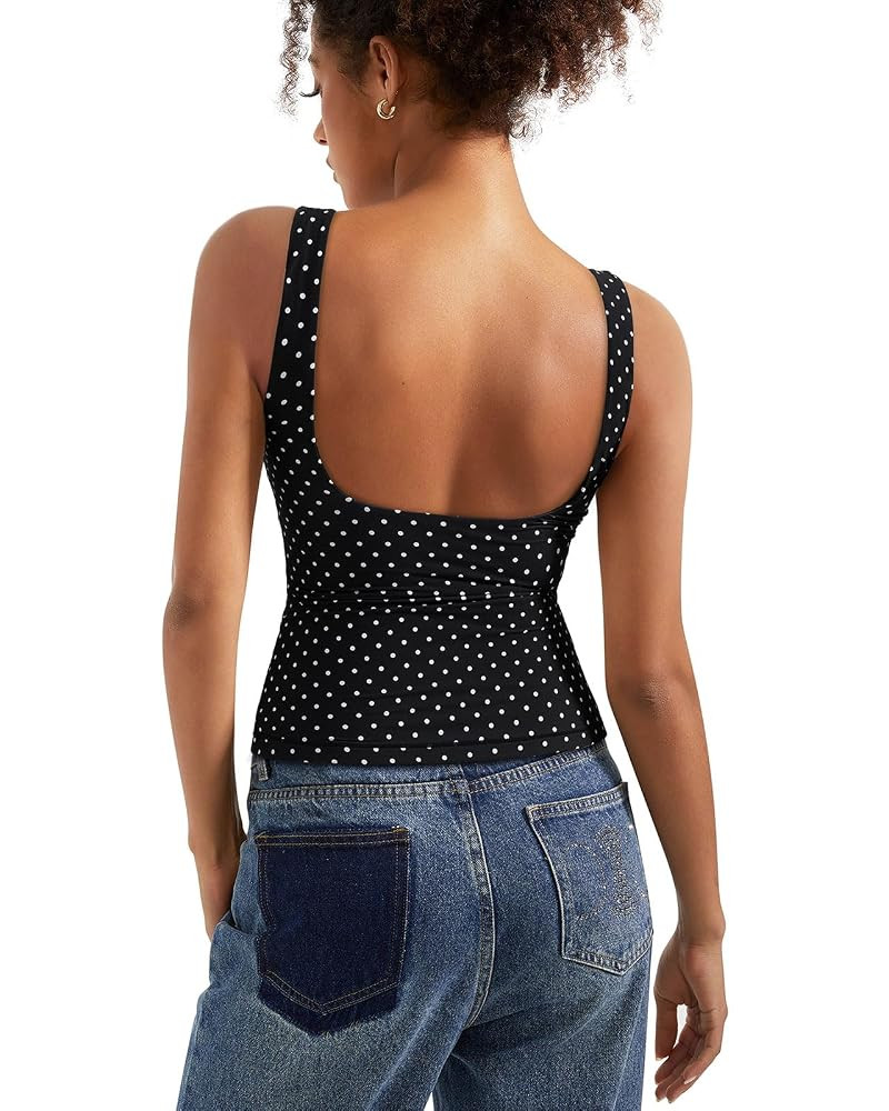 SUUKSESS Women Padded Open Back Boat Neck Tank Tops Double Lined Basic Shirts | Amazon (US)