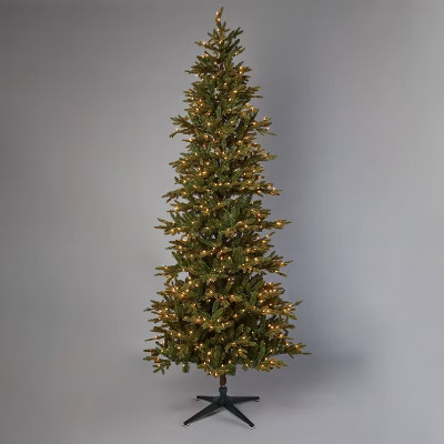 9' Pre-Lit Slim Indexed Balsam Fir Artificial Christmas Tree Clear Lights with AutoConnect - ... | Target