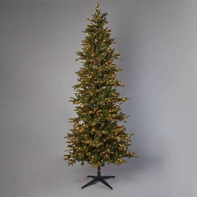 9&#39; Pre-Lit Slim Indexed Balsam Fir Artificial Christmas Tree Clear Lights with AutoConnect - ... | Target