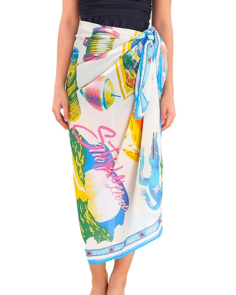 FOTN Beach Sarong Wraps for Women Tropical Printed Bikini Swimwear Coverups Floral Long Bathing S... | Amazon (US)