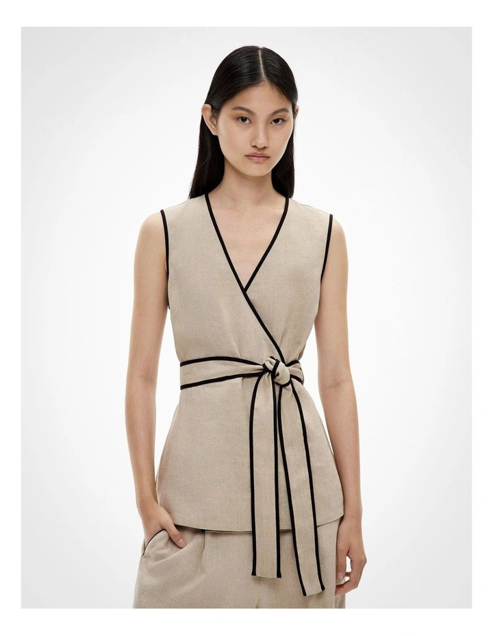 WitcheryContrast Tie Shirt in Sand | Myer