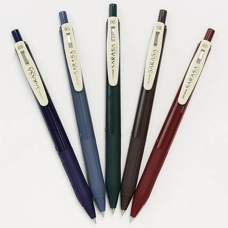 Sarasa Clip Vintage Gel Retractable 0.5mm Pens Assorted Dark Colors 5-Pack - Walmart.com | Walmart (US)