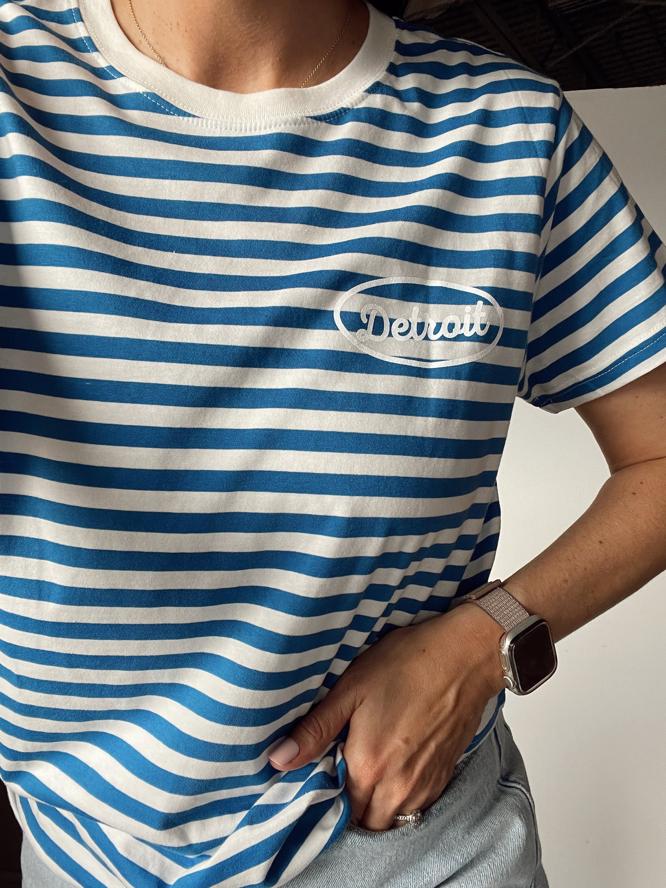 Detroit Blue + White Striped Tee | Kiloh + Co.