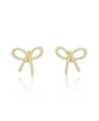 Etoielle Yellow Gold Tone Bow Studs - Macy's | Macy's