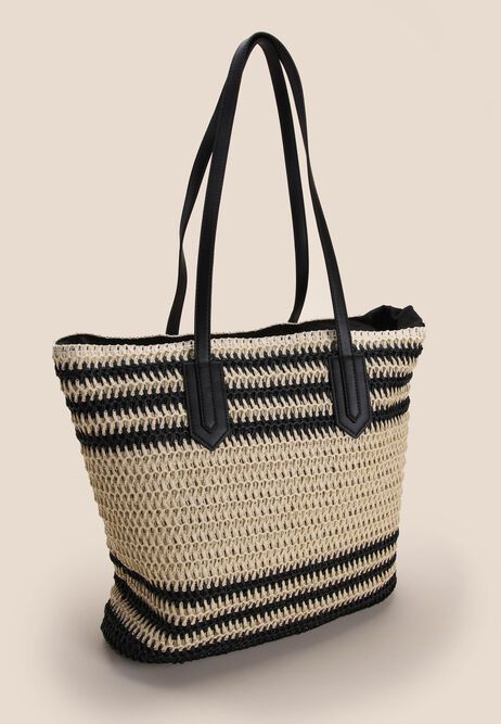Womens Stripe Straw Beach Bag | Peacocks
