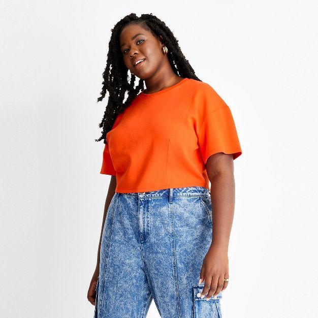 Women's Short Sleeve Boxy Crop T-Shirt - Future Collective™ with Kahlana Barfield Brown | Target