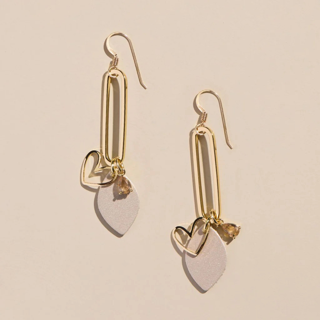 Frosted Pearl Colette | Nickel and Suede